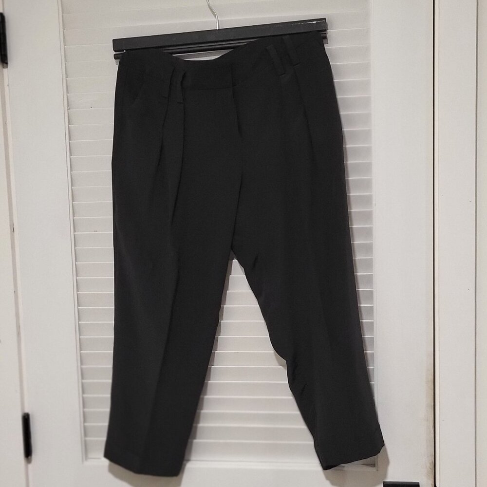 Express Design Studio, Vintage, 100% Silk, Size 2 (4), Black Knee Length Pant